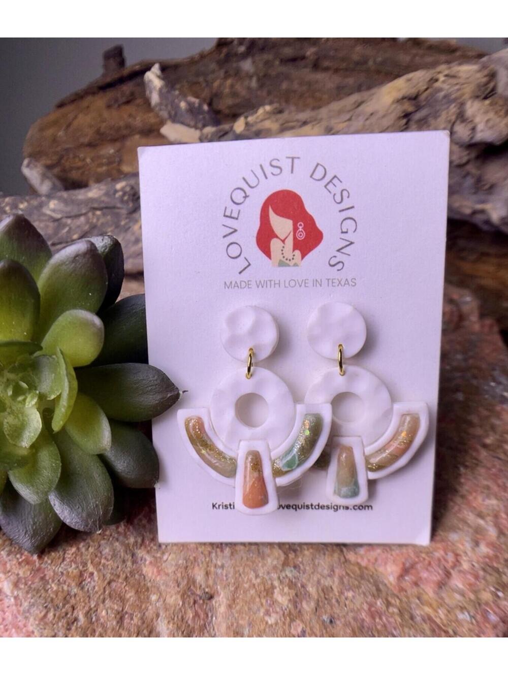 Kustglöd Geometric Dangle Earrings